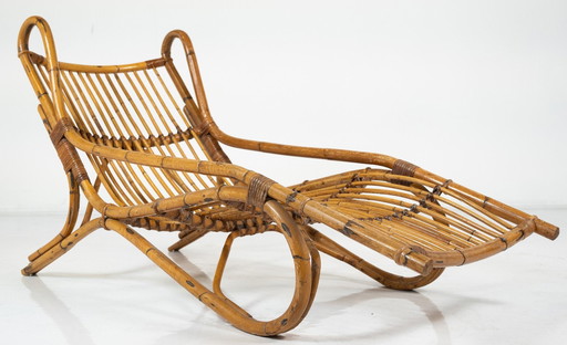 Mid-Century Modern Bamboo Lounge Chair, Italy, 1970S