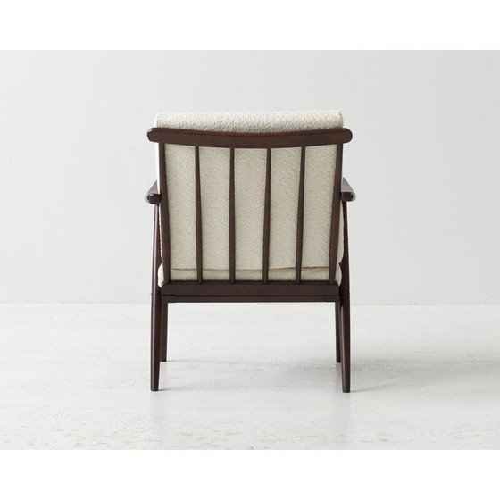 Image 1 of Pair of vintage wood and fabric armchairs for Ton, Czechoslovakia 1960