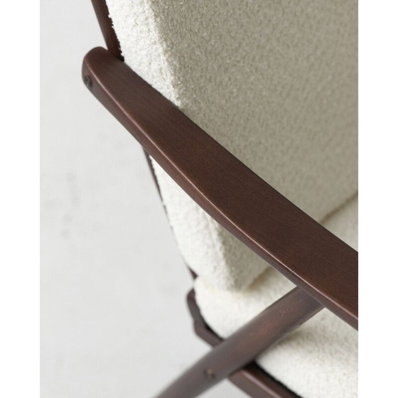 Image 1 of Pair of vintage wood and fabric armchairs for Ton, Czechoslovakia 1960