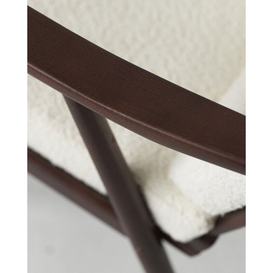 Image 1 of Pair of vintage wood and fabric armchairs for Ton, Czechoslovakia 1960