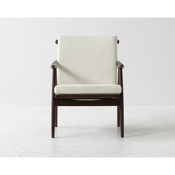 Image 1 of Pair of vintage wood and fabric armchairs for Ton, Czechoslovakia 1960