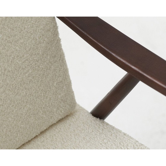 Image 1 of Pair of vintage wood and fabric armchairs for Ton, Czechoslovakia 1960