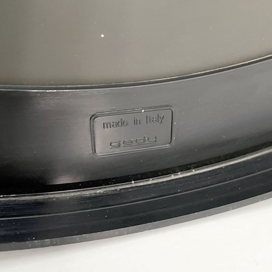 Image 1 of Round Black Vanity Mirror In Metal From Gedy, 1980S