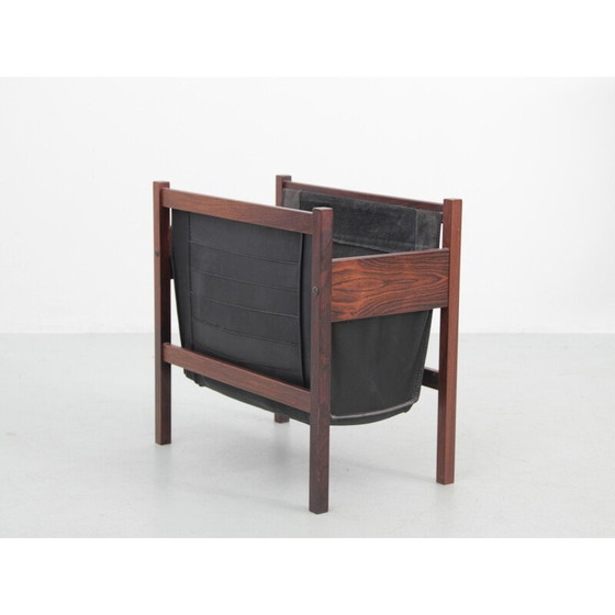 Image 1 of Vintage magazine rack in Rio rosewood and leather