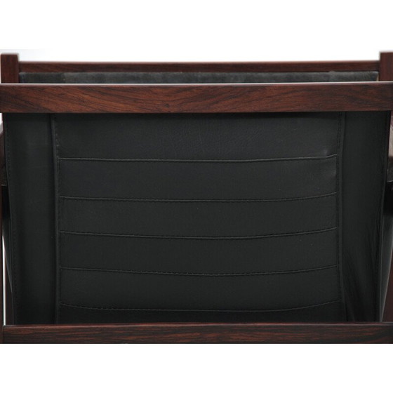 Image 1 of Vintage magazine rack in Rio rosewood and leather