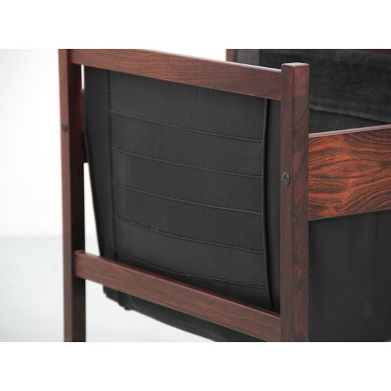 Image 1 of Vintage magazine rack in Rio rosewood and leather