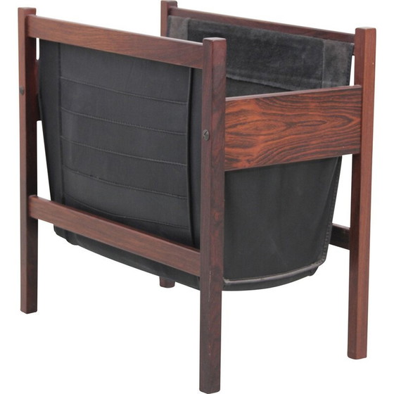 Image 1 of Vintage magazine rack in Rio rosewood and leather