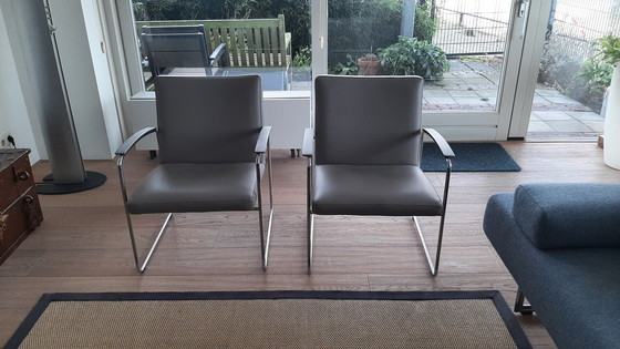 Image 1 of 2x Leather Leolux Chairs. Model Talassa. Like New.