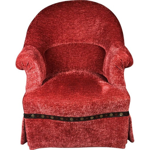 Napoleon III vintage velvet toad chair, 1940