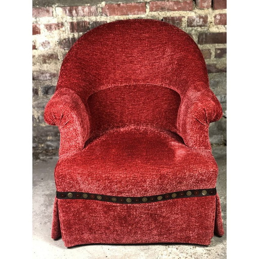 Napoleon III vintage velvet toad chair, 1940
