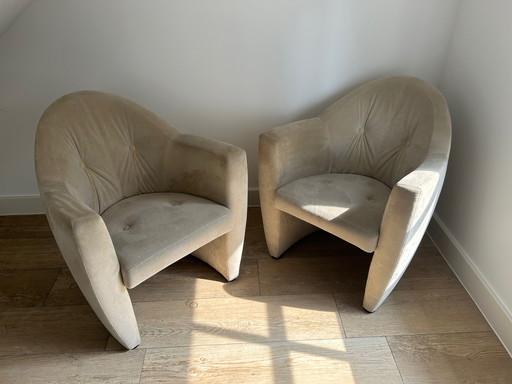 2x Leolux Carabita armchairs