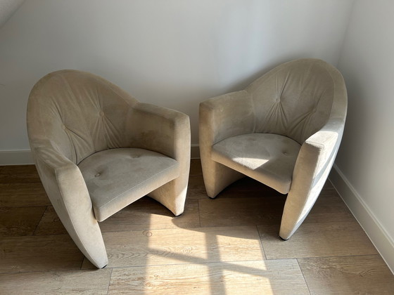 Image 1 of 2x Leolux Carabita armchairs