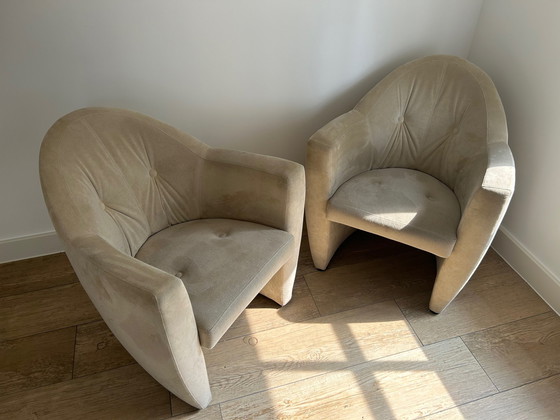 Image 1 of 2x Leolux Carabita armchairs