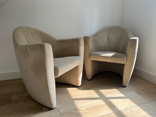 2x Leolux Carabita armchairs