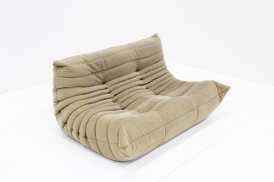 Image 1 of Ligne Roset Togo 2 Seater Sofa Beige Fabric By Michel Ducaroy