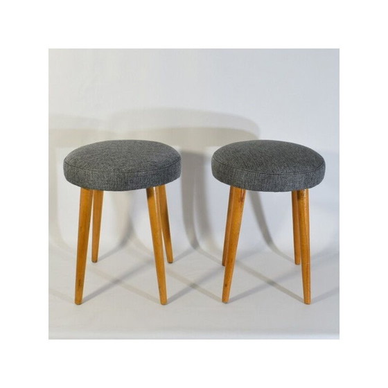 Image 1 of Vintage grey spring stool, 1950-1960