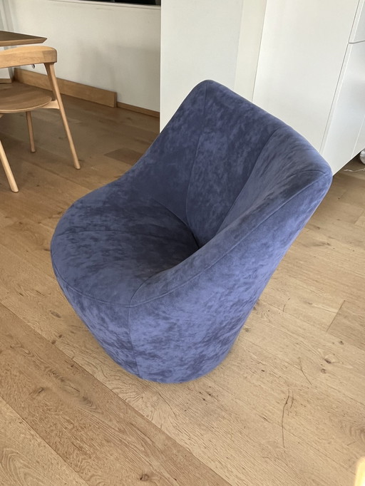 Ligne Roset Alcantata Armchair Blue Mauve New