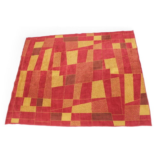 Vintage geometric rug, Czechoslovakia 1950