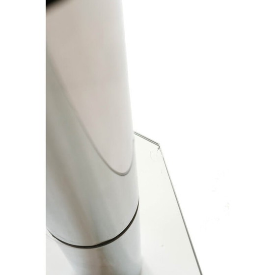 Image 1 of Italian vintage glass and chrome triangular coffee table, 1970s