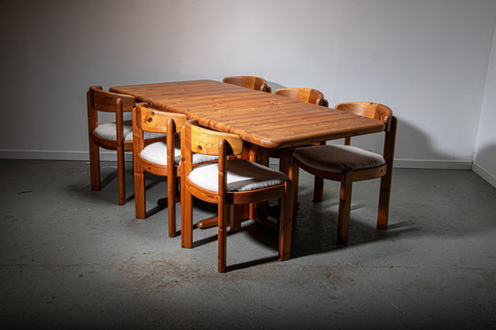 Image 1 of Danish Pine And Boucle Dining Room Set