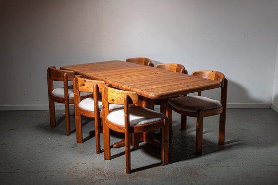 Image 1 of Danish Pine And Boucle Dining Room Set