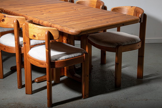 Image 1 of Danish Pine And Boucle Dining Room Set