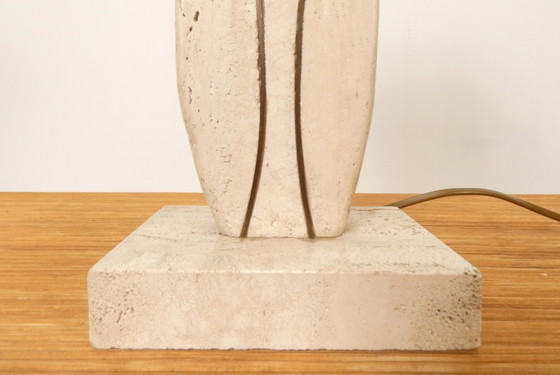 Image 1 of  Travertine "Owl" Table Lamp