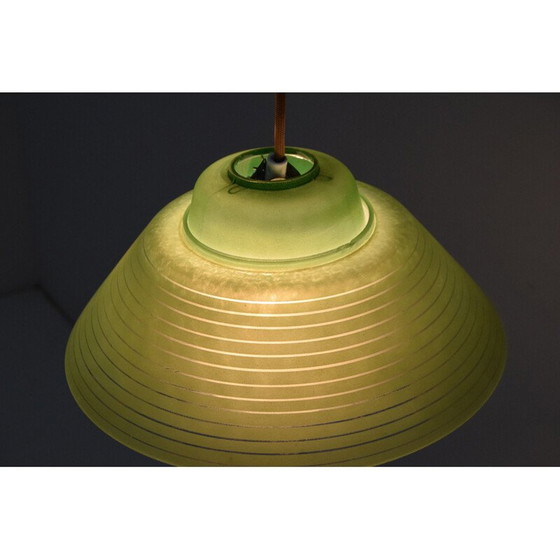 Image 1 of Vintage glass and plastic pendant lamp, Czechoslovakia 1960