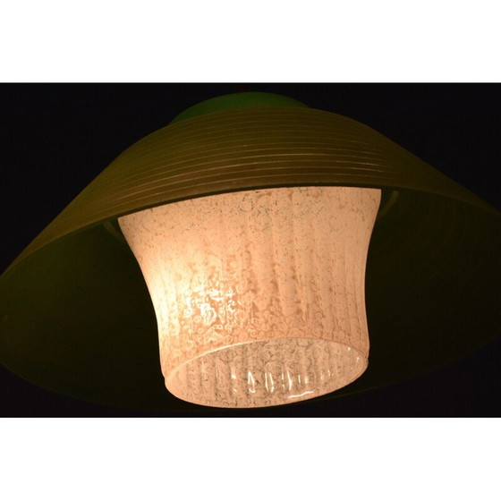 Image 1 of Vintage glass and plastic pendant lamp, Czechoslovakia 1960