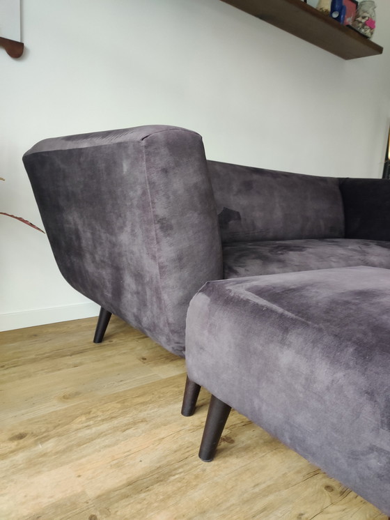 Image 1 of Velvet Sofa With Hocker