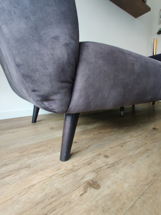 Image 1 of Velvet Sofa With Hocker