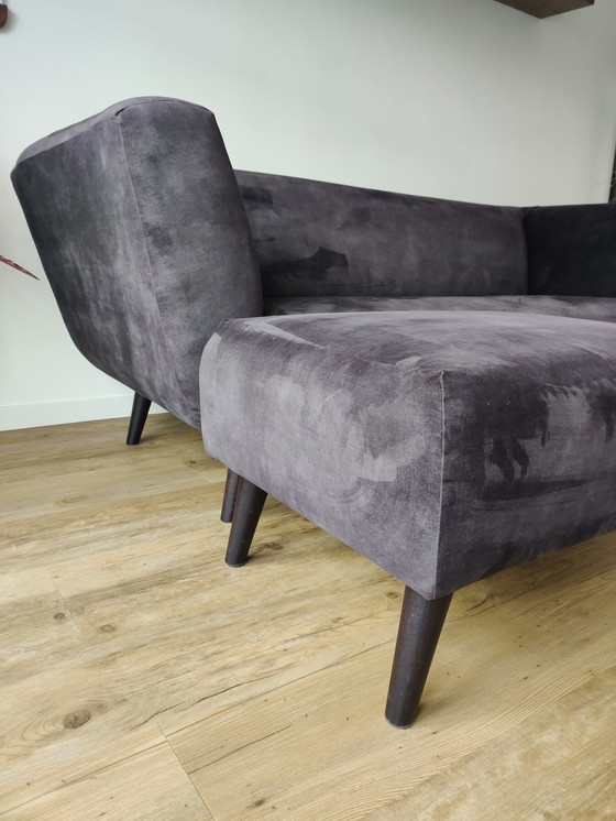 Image 1 of Velvet Sofa With Hocker