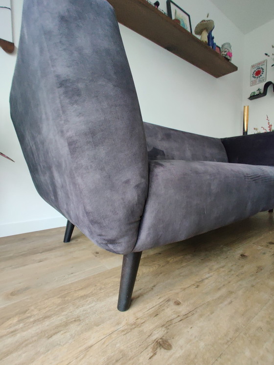 Image 1 of Velvet Sofa With Hocker