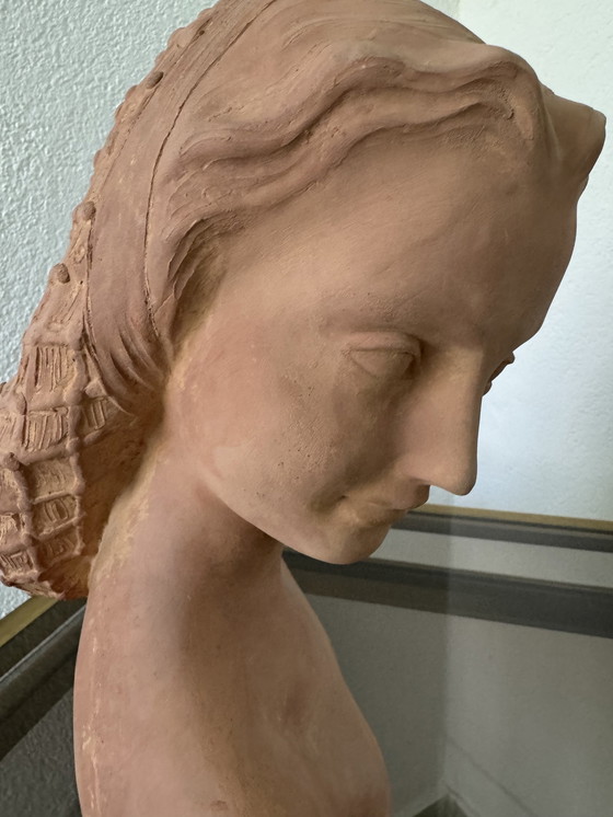 Image 1 of Sculpture Terracotta Bust Signed Guéro