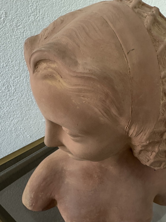 Image 1 of Sculpture Terracotta Bust Signed Guéro