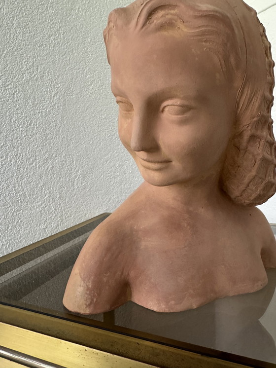 Image 1 of Sculpture Terracotta Bust Signed Guéro