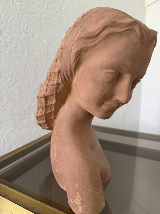 Image 1 of Sculpture Terracotta Bust Signed Guéro