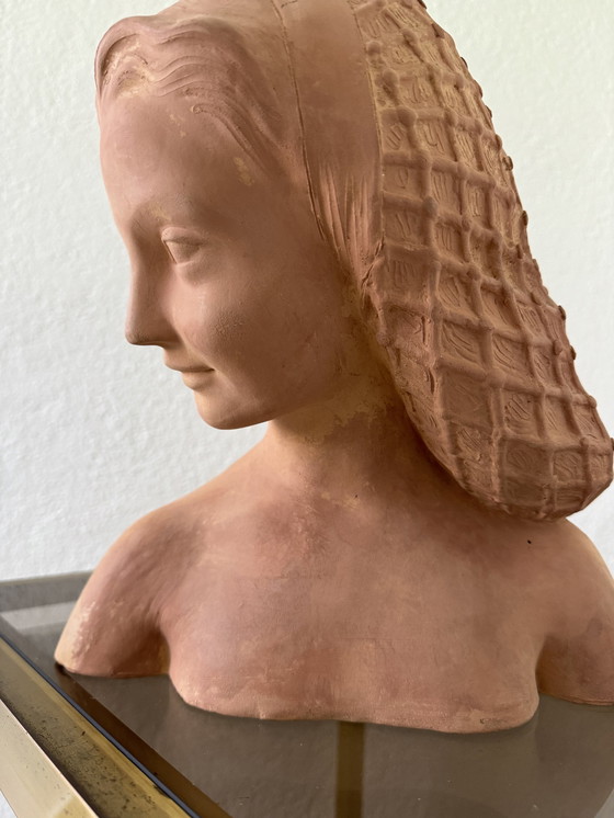 Image 1 of Sculpture Terracotta Bust Signed Guéro