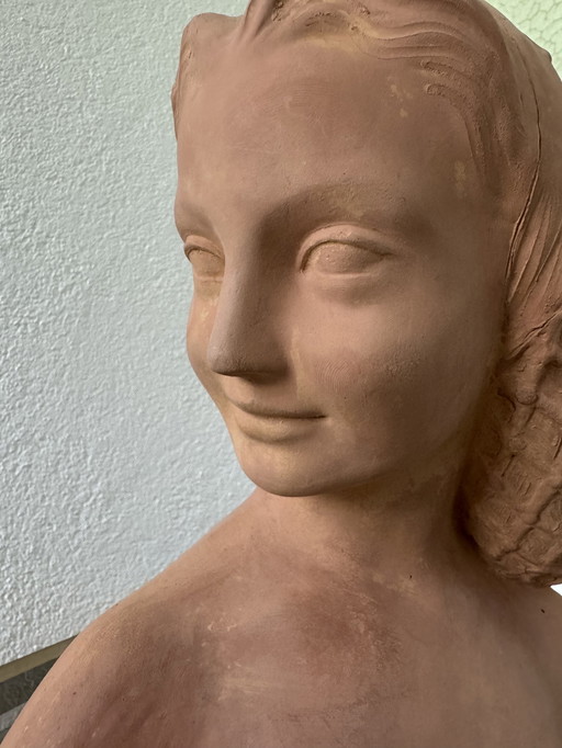 Sculpture Terracotta Bust Signed Guéro