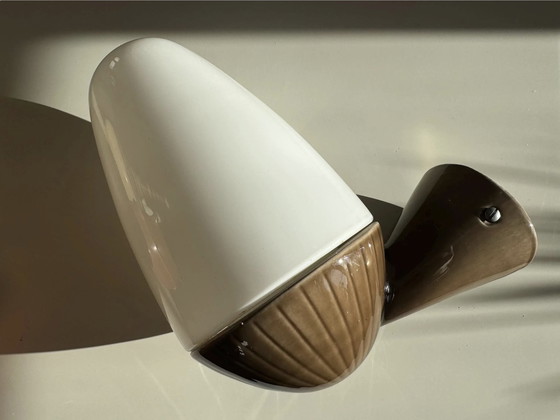 Image 1 of Gunnar Nylund / Ifö Svezia, lampada da parete, applique, illuminazione per bagno, porcellana, vintage svedese anni '60