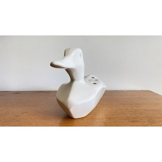 Image 1 of Vintage ceramic duck flower holder, 1980