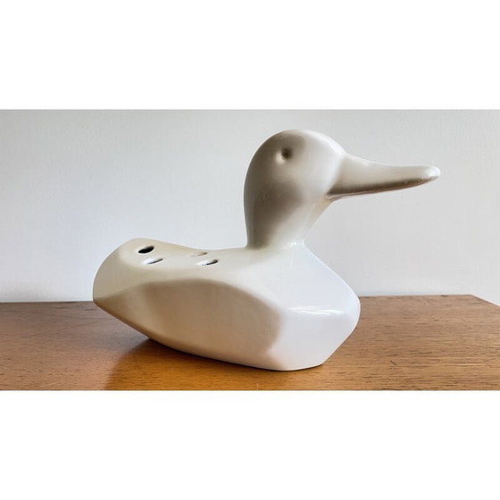 Image 1 of Vintage ceramic duck flower holder, 1980