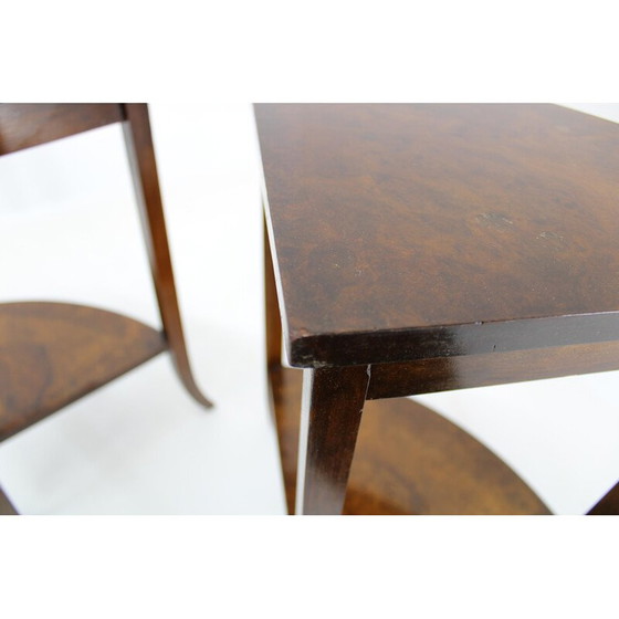 Image 1 of Vintage Art Deco walnut nesting tables, Czechoslovakia 1930