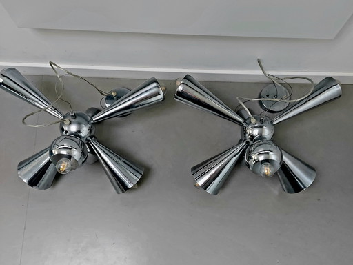 2 lampade da soffitto Space Age