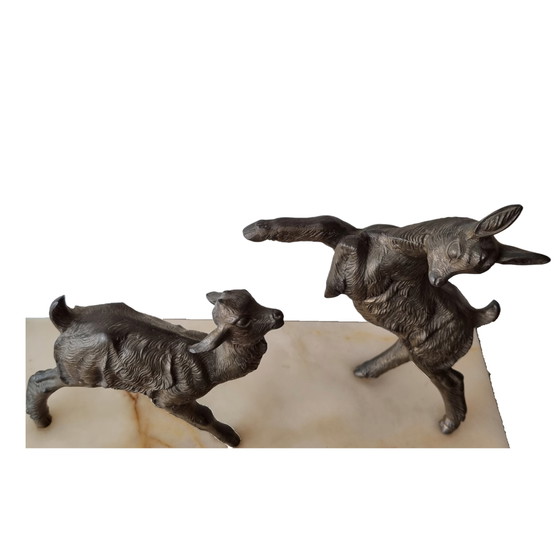 Image 1 of M.Leducg sculpture goats and marble