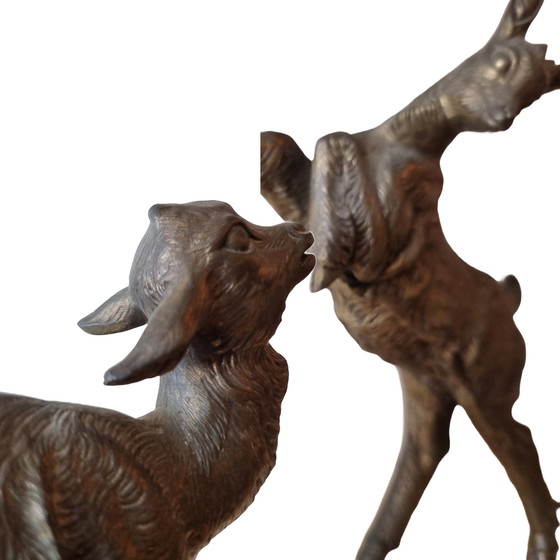 Image 1 of M.Leducg sculpture goats and marble