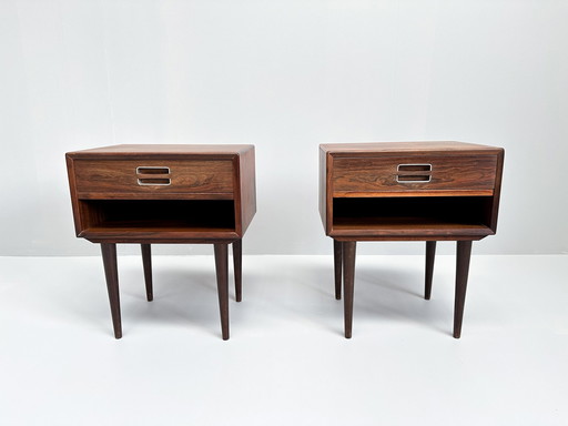 Set Of 2 Rosewood Nightstands By Johannes Andersen For Dyrlund 1960S