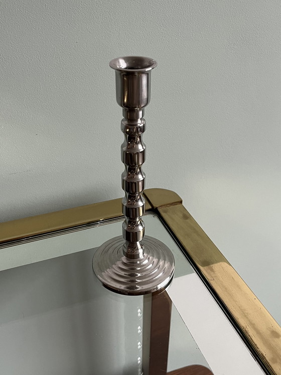 Image 1 of Chandelier vintage chromé