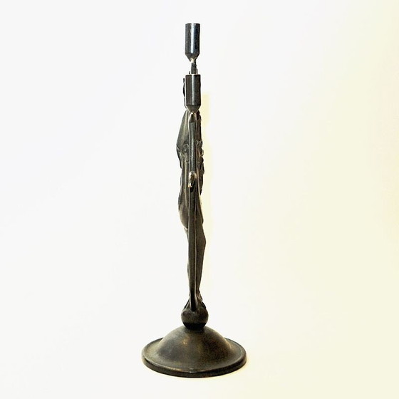 Image 1 of Vintage bronze candlestick by Oscar Antonsson for Ystad metall, Sweden 1930