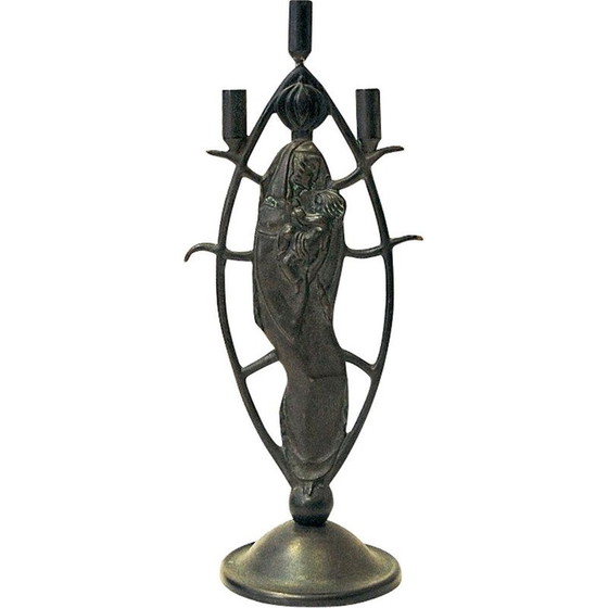 Image 1 of Vintage bronze candlestick by Oscar Antonsson for Ystad metall, Sweden 1930